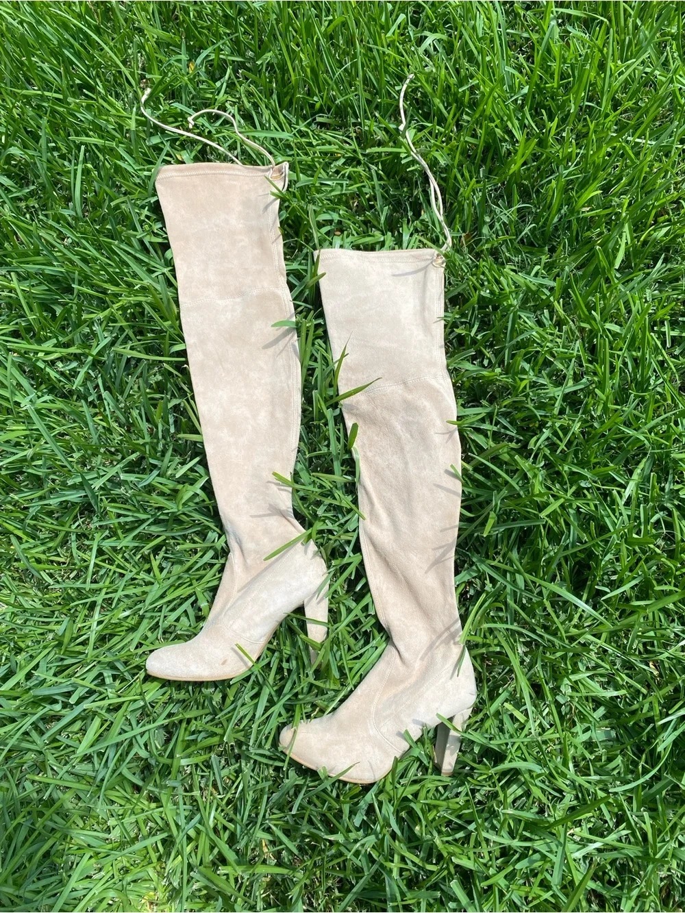 Stuart Weitzman Suede Bootie in Light Tan